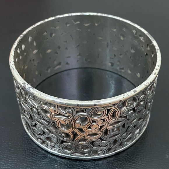 BRIGHTON Serendipity Ornate Scroll Wide Chunky Bangle Bracelet 85.2g - Picture 2 of 16